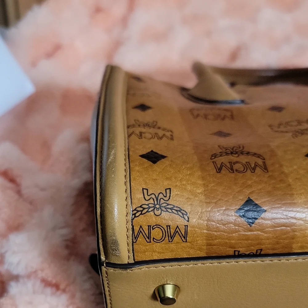 MCM Tan Visetos Print Handbag - Picture 7 of 13